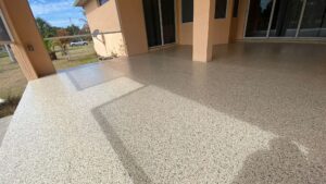 epoxy floor in a lanky in Sanibel